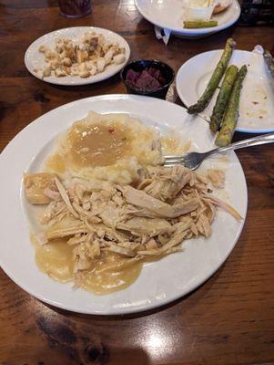 Delicious Turkey dinner! So much food I couldn't eat it all.