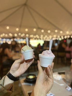 Thrifty Ice Cream [Cookies & Cream (left), strawberry (right)]