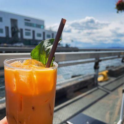 Boozy Thai Tea on the patio