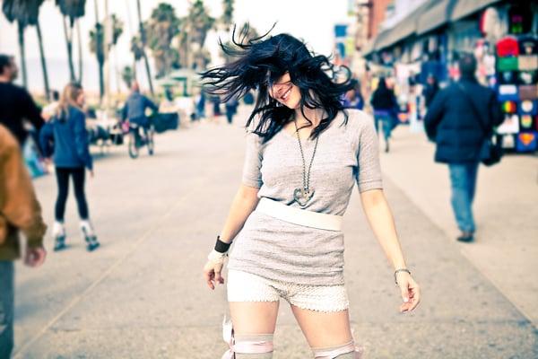 Hair flips. The sign of a happy life.