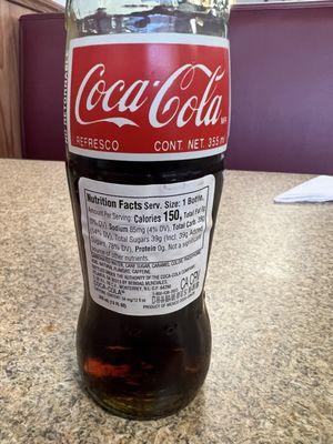 Mexican coke with cane sugar and NO high fructose syrup