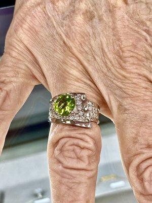 Custom peridot ring