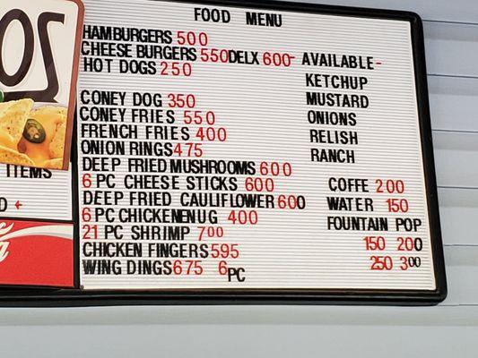 Food menu