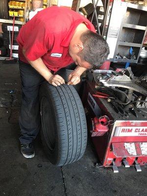 Patching up my tire.