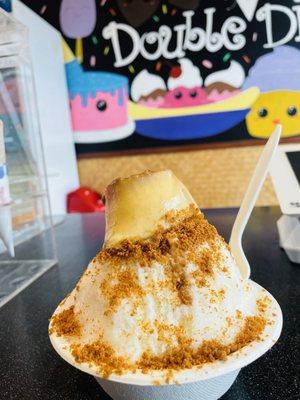 Shave ice caramel and condensed milk