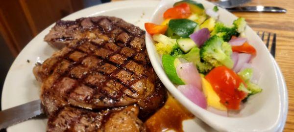 Ribeye with whiskey pepper glaze- yum!!