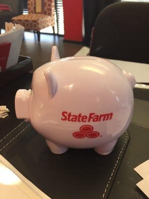 Got me the free savings piggy bank #Statefarm