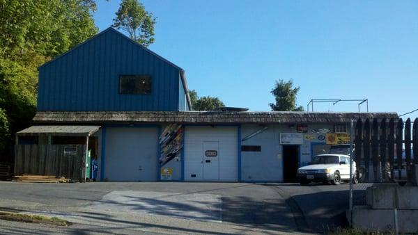 Entrance and small parking lot on S. Trenton Street.