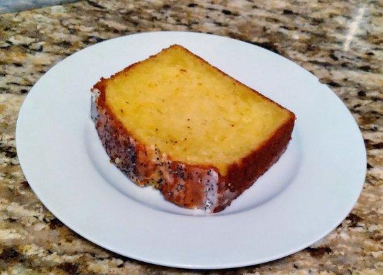 Orange loaf with poppyseed glaze