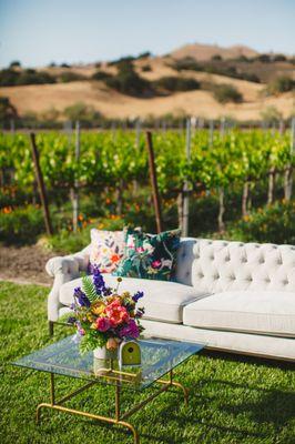 Our wedding vignette on the The Vineyard Lawn!