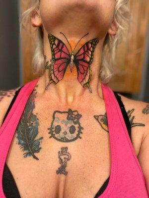 Butterfly by Rod. First of 3 pieces he did on my neck.