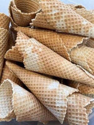 Freshly made cinnamon butter cones