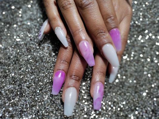 Marble and off white nails