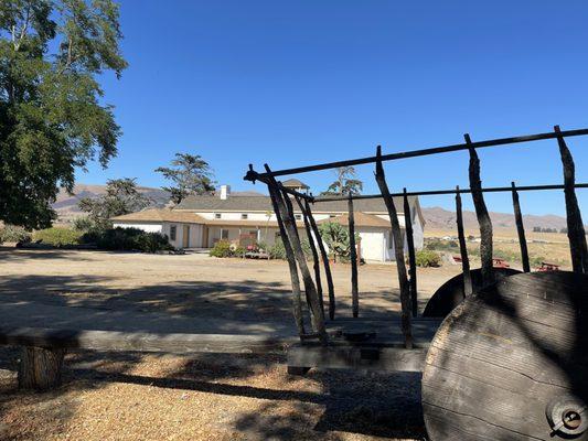 Dana Adobe with old wagon