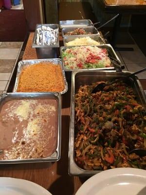 Fajita bar buffet for our group because we had 20+ people. Not on the menu*