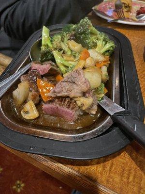 This was a Chinese steak special item that was nothing more than badly cooked vegetables, and a old New York Steak that taste like bad beef