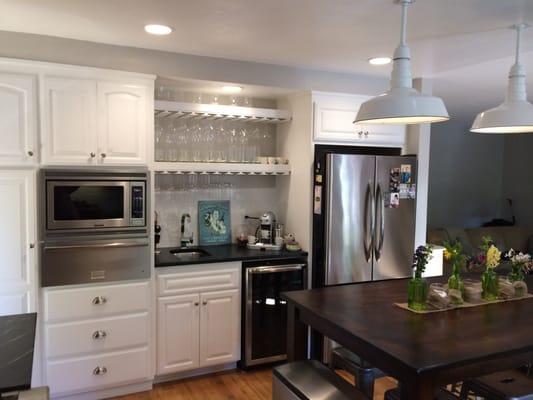 Wet Bar with custom wine glass racks