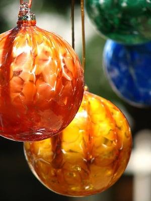 Holiday ornaments ,handmade local art  blown glass