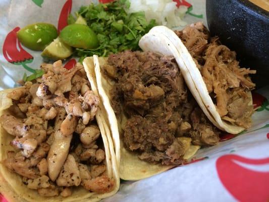 Chicken, Lengua, & Carnitas.