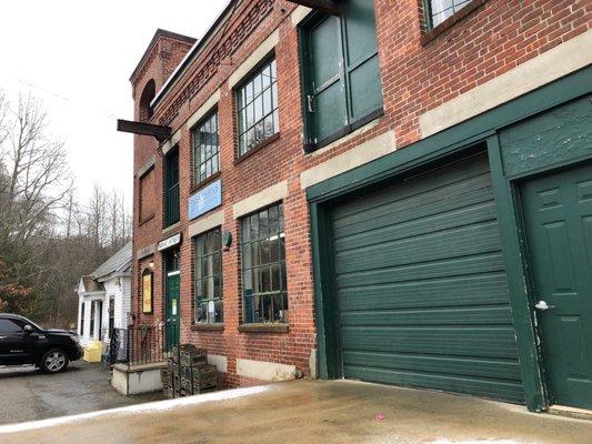 Front of antique store building.