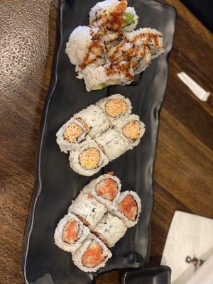 R56. Shrimp Tempura R59. Spicy Salmon Roll with Crunch