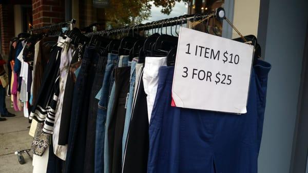 Gotta love a sidewalk sale rack!