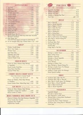 Full Menu 1/2