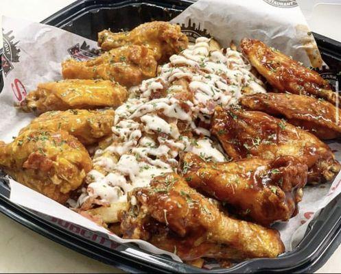 Wings and loaded fries