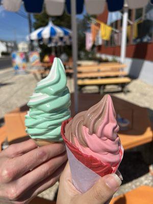 Pistachio vanilla and cranberry chocolate swirls