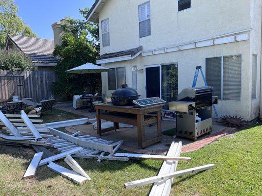 Before a new patio cover