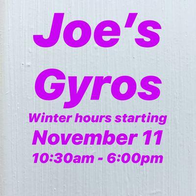 Winter is coming. So are new hours. #gameofgyros