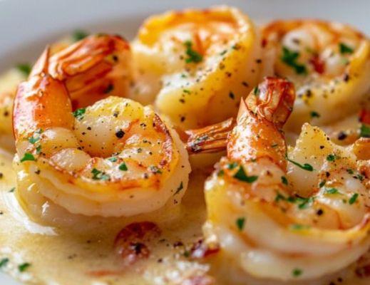 Shrimp Francese is a seafood variation of the classic Chicken Francese,  a lemon white wine sauce.