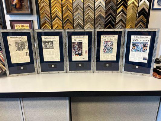 Dallas Cowboys Framed Newspaper Headlines