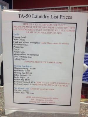 TA-50 cleaning prices