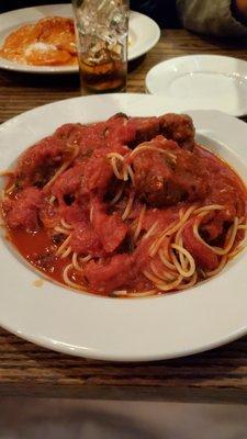 Spaghetti and meatballs