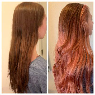 Before | After 
Rose gold color melt