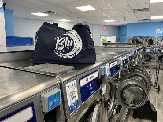 Come get our heavy duty Blu bags and throw all your laundry inside.