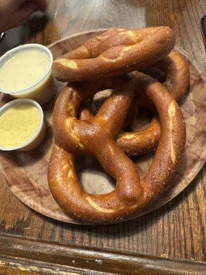 Pretzels and beer cheese