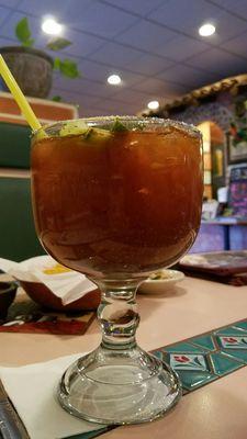 Michelada is NEGRA MODELO beer with a tomatoe juice.. You can call it a BEERMARY