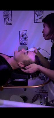 Facial with NuDerma wand