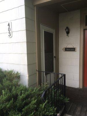 Office front porch and front door entrance way.