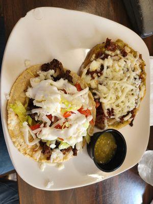 Sopes and a taco