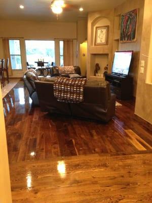 Walt and his team just finished installs these beautiful hard wood floors.   I would highly recommend him to anyone.