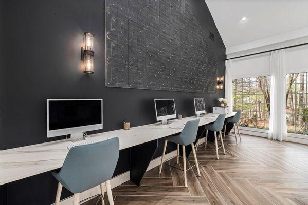 Computer area in the clubhouse