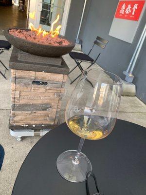 Wine by the fire on a crisp, sunny day...