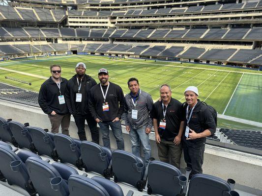 Our sales team at the CertainTeed's Business Building Workshop at SoFi Stadium!