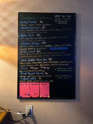 Current menu