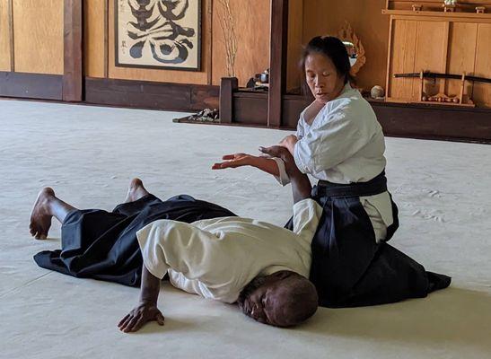 Qin Zheng Coe taking her nidan (2nd degree black belt) test in 2022