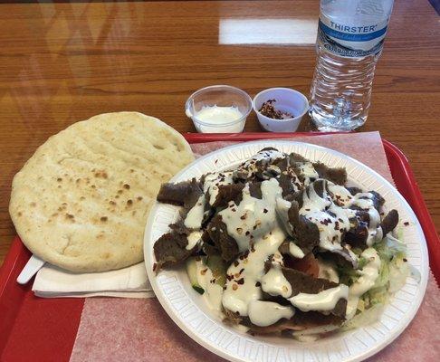 Diner Doner Kebab Plate with Flat Bread