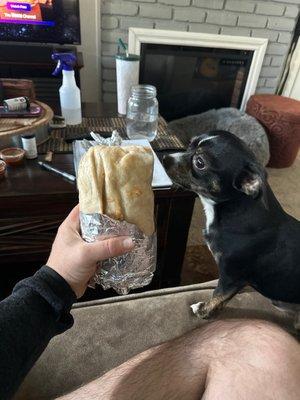 Super burrito bigger than my dog Rico!